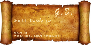 Gertl Dukász névjegykártya